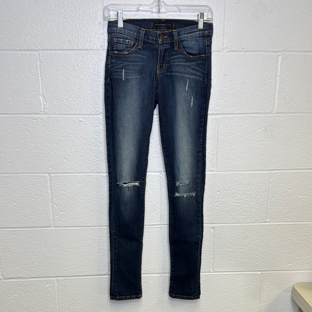 Flying Monkey Blue Skinny Jeans with Distressed Details - Picture 2 of 8